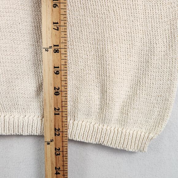 Unbranded Knit Sweater Vest Women S/M Cream Open-Knit Sleeveless Tank Top - Picture 9 of 10